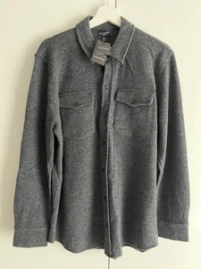 Club Monaco 100% Cashmere Sweater Shirt Charcoal Size: Medium NEW With Tags - Picture 1 of 12
