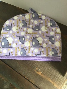 Beautiful tea cozy cats purple handmade 6-8 cup - Picture 1 of 3