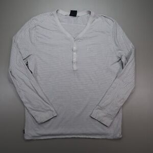 Oakely Shirt Mens Extra Large Gray Off White Henley Long Sleeve Thumb Holes