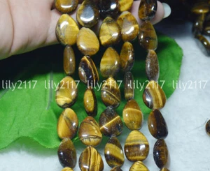 13X18MM GENUINE NATURAL YELLOW TIGERS EYE GEMSTONE TEARDROP LOOSE BEADS 15" - Picture 1 of 8