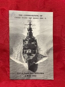 THE COMMISSIONING OF UNITED STATES SHIP BIDDLE (DDG-5) 1962 Handbook US Navy - Picture 1 of 12
