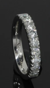 Platinum 950 Diamond Half Eternity Ring 0.60ct Size I (80.25.340) - Picture 1 of 6