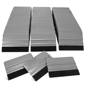 100 PCS 4 Inch Gray Squeegee w/ Felt Edge Vinyl Scraper for Window Film Car Wrap - Picture 1 of 12