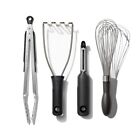 OXO Good Grips 4pc Kitchen Essentials Tool Set 4 Piece - Wisk Masher Tongs Peele