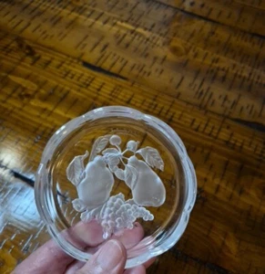 Vintage Val St Lambert Crystal Replacement Fruit Coaster BRUSSELS DESIGN SIGNED - Picture 1 of 18