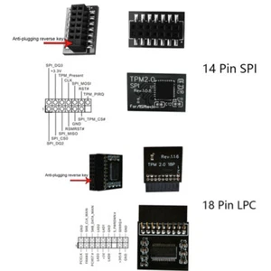TPM 2.0 Sicherheitsmodul für Asrock TPM2 -SLI -S -SPI 14pin LPC 20pin Mainboard - Bild 1 von 9