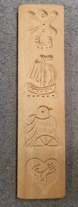 Hand Carved Wooden Gingerbread Cookie Mold 17" - Picture 1 of 1