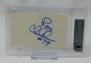 Ray Childress Signed 3x5 Index Card Beckett Encapsulated Texas A&M Aggies Oilers - Picture 1 of 2