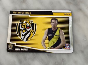 2022 AFL TEAMCOACH BEST & FAIREST SILVER CARD - Dylan Grimes Richmond Tigers