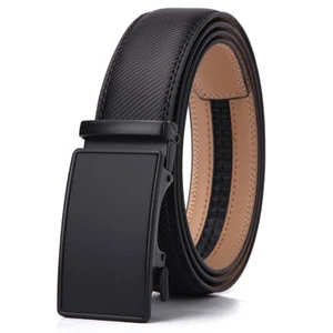 Men's Belt Slide Ratchet Belt for Men with Genuine Leather 1 3/8 Trim to Fit - Picture 1 of 79