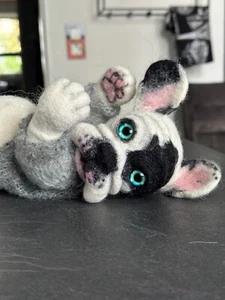 Französische Bulldogge Filz Figur, Teddy, Handarbeit, Filz NADELGEFILZT Unikat - Bild 1 von 8