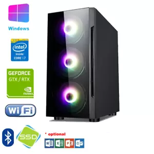FAST Gaming PC Intel i7 2TB HDD 1TB SSD 16GB RAM NVIDIA RTX 3050 Win10 pro - Picture 1 of 3
