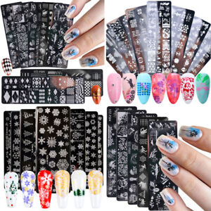 Reusable Nail Art Stamping Plates Flower Geometry Image Stamp Templates Manicure