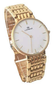 LORENZ Herrenuhr klassisch 18 kt 750 Gelbgold weißes Zifferblatt Swiss Made - Bild 1 von 10