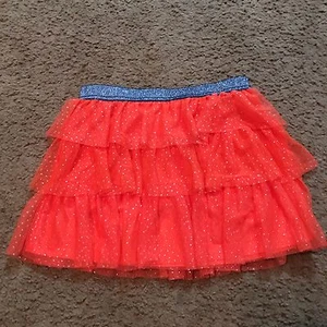 Girls Large 10-12 Skirt Orange Halloween Party Costume Layers - Picture 1 of 4