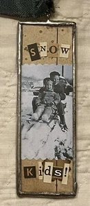 ALTERED ART  Soldered Pendant Necklace “Snow Days” Handmade - Picture 1 of 6