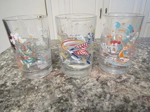 Set of 3 WALT DISNEY 25th Anniversary Glasses McDonald's Disney Tumblers - Foto 1 di 10