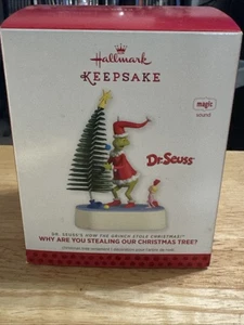 Hallmark Keepsake Grinch Why Are you Stealing Our Tree Ornament Sound Works 2013 - Picture 1 of 5