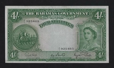 Bahamas 4 SHILLINGS 1953 P-13 XF++ RARE - Image 1 of 2