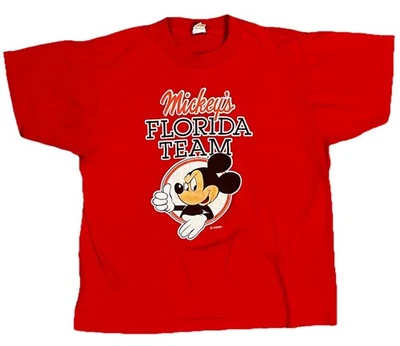 Camiseta De Colección Años 80 Disney Mickey Mouse Equipo Florida L Excelente Puntada Única Foto 1 de 4