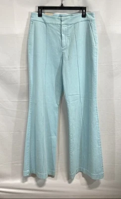 Pantalones acampanados Alice + Olivia para mujer azules de tiro alto talla 32 Foto 1 de 4