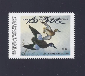 SOUTH CAROLINA   SC9   WATERFOWL DUCK STAMP  1989  MNH     ARTIST SIGNED - Picture 1 of 1