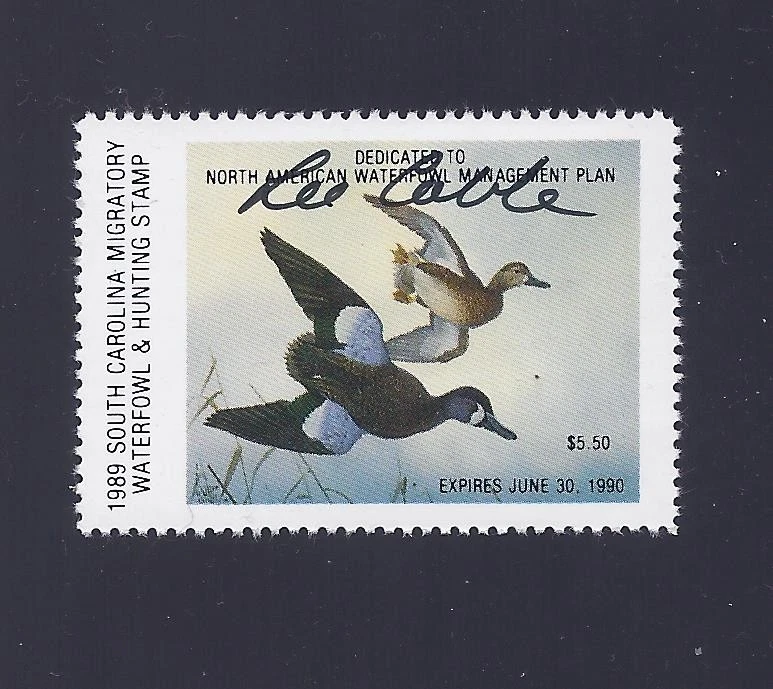 SOUTH CAROLINA   SC9   WATERFOWL DUCK STAMP  1989  MNH     ARTIST SIGNED - Image 1 of 1