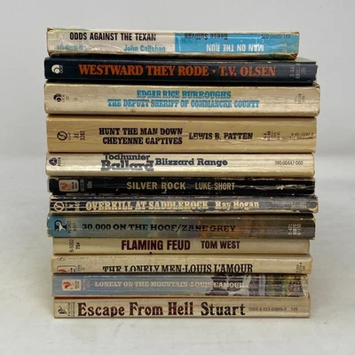 Vintage Lot Western Paperback Novels L’Amour | Grey | Burroughs Foto 1 de 4
