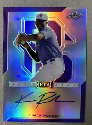 2017 LEAF METAL PERFECT GAME AA CLASSIC PURPLE KUMAR ROCKER AUTO AUTOGRAPH 14/25 - Image 1 of 2
