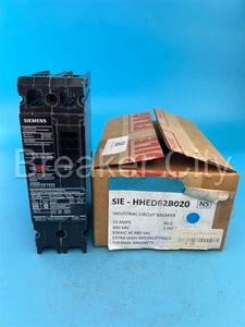 Siemens HHED62B020 20 Amp 2 Pole Circuit Breaker 600VAC 2P 20A — NEW - Picture 1 of 10