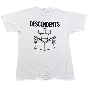 Port & Company T Shirt Medium Men's White Cotton Descendents Band Vintage 90s - Picture 1 of 9