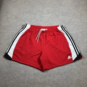 Adidas Fußball Shorts Herren L rot gestreift Climalite leicht Sport Gym Y2K - Bild 1 von 10