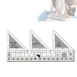 45° Degree Double Strip Ruler 45/60/90 Degree Triangle Quilting Ruler Set, Pa... - Picture 1 of 7