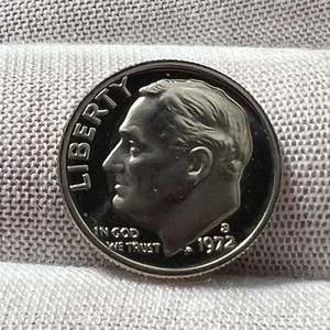 1972-S Roosevelt Dime Nice Gem Deep Cameo Proof receive coin pictured #4447 - Picture 1 of 4