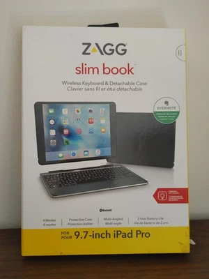 Funda ZAGG Slim Book 9,7 pulgadas, teclado Bluetooth desmontable para Apple iPad Pro Foto 1 de 4
