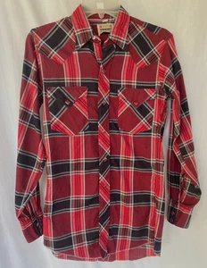 VTG 50s..PENNY'S..RANCHCRAFT..PLAID..DIAMOND SNAP..SHIRT..MEN XS (14) - Picture 1 of 7