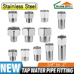 Stainless Steel Pipe Fitting Female to Male Thread Reducer Adapter Connector - Picture 1 of 31
