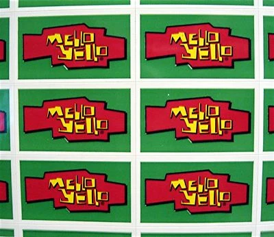 44 Mello Yello Soda Stickers Coca Cola USA Adv Sheet - Image 1 of 2