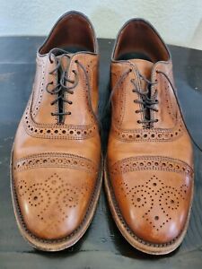 Allen Edmonds Shoes Mens 9.5 9 Strand Oxford Lace Up Brown Leather Cap Toe READ