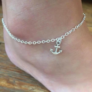 Cavigliera ANCORA a catena Argento con ciondolo bracciale piede in da Uomo Donna - Foto 1 di 6