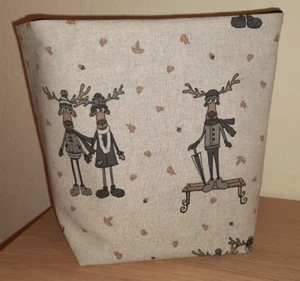 Utensilo selbst genäht Aufbewahrung Stoffkorb Handmade * beige mit Elche Elch - Bild 1 von 1