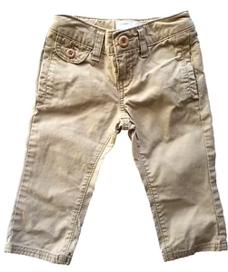Litte Girl's Khaki Capris Old Navy Size 5 Adjustable Waist Pink Tread - Picture 1 of 17