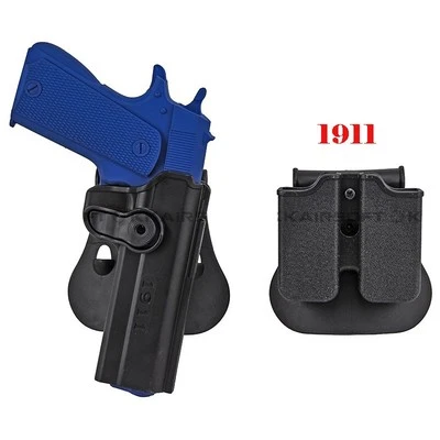 Tactical RH Paddle Holsters w/Double Magazine Pouch Gun Holster Fits Colt 1911 - Image 1 of 4
