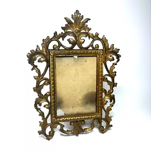 Antique Cast Iron Gold Easel Picture Frame Scroll Baroque Victorian Rococo # 118 - Picture 1 of 9