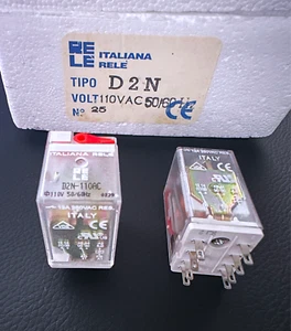D2N-110AC RELE ITALIANA Plug-in Power Relay 110VAC 2-Pole DPDT 12A 250VAC (1Pcs) - Picture 1 of 8