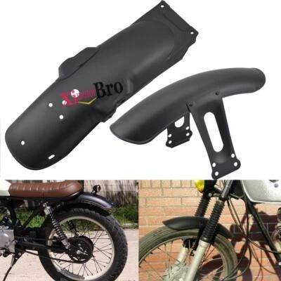 Black Metal Motorbike Retro Front & Rear Fender Mudguard Cover For Honda CG125 - Image 1 of 4