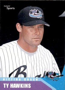 2002 Greensboro Bats Multi-Ad #26 Ty Hawkins Old Dominion University Coach Card