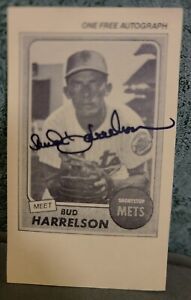 Bud Harrelson Signed  Ticket for Autograph at baseball show 1980s  FREE SHIPPING