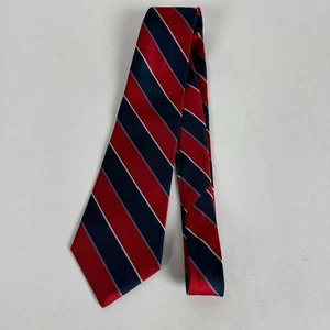 Lord & Taylor Silk Red Blue White Patriotic Wide Stripe Handmade Necktie 56x3.5" - Picture 1 of 5