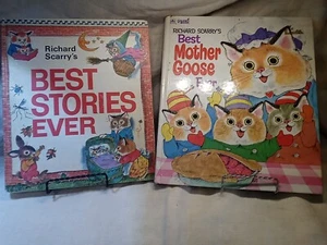 Vintage 2 Richard Scary Books hardcover 1970-71 Learn To Read-homeschool - Foto 1 di 13